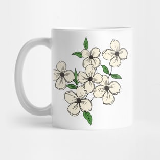 White Dogwood floral Hand Drawn Gardening Gift Mug